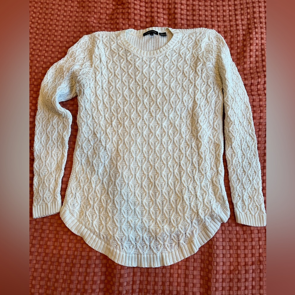 JEANNE PIERRE Ivory Cable Knit Sweater